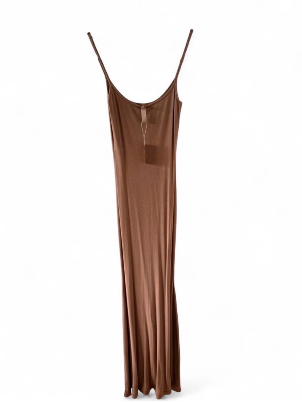 SKIMS Brown Spaghetti-Strap Maxi Slip Dress